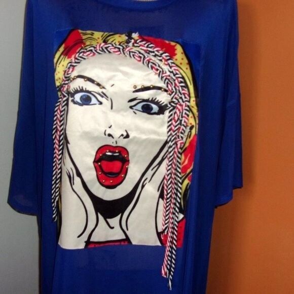 Miss California 3X Royal mesh tunic dress NWT - Picture 6 of 9